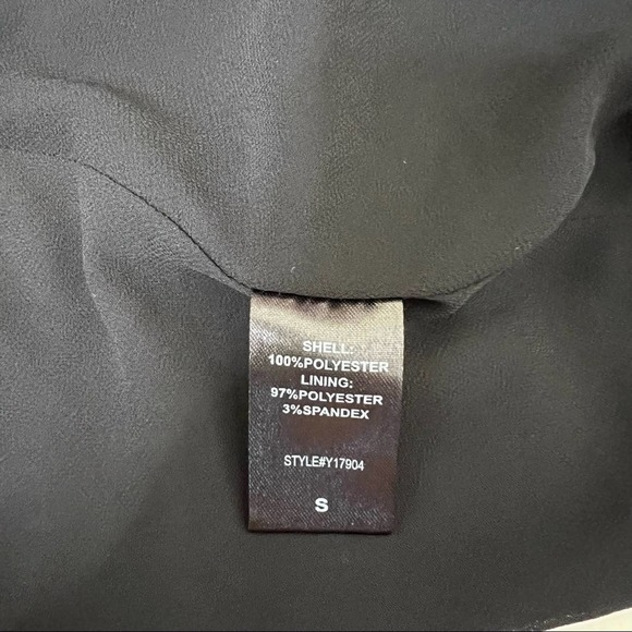 Do & Be Black Long Puff Sleeve Wrap V-Neck Blouse Small - Picture 8 of 9